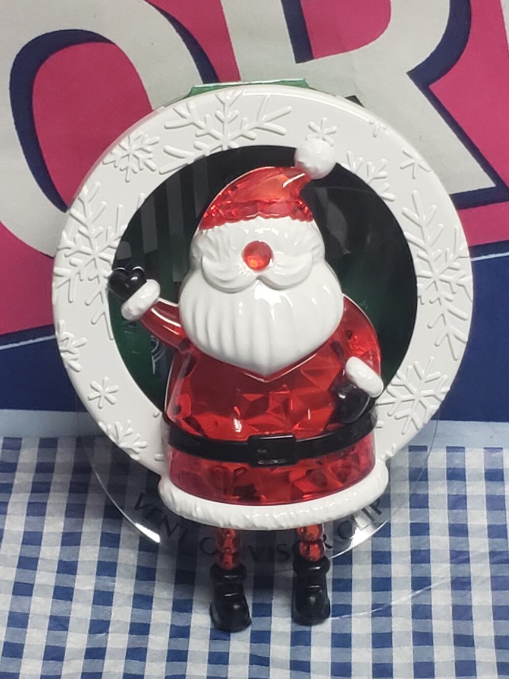 BBW Dancing Santa Visor & Vent Clip Car Fragrance Holder Vehicle Scent Decor